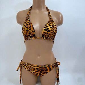 Leopard animal print string bikini